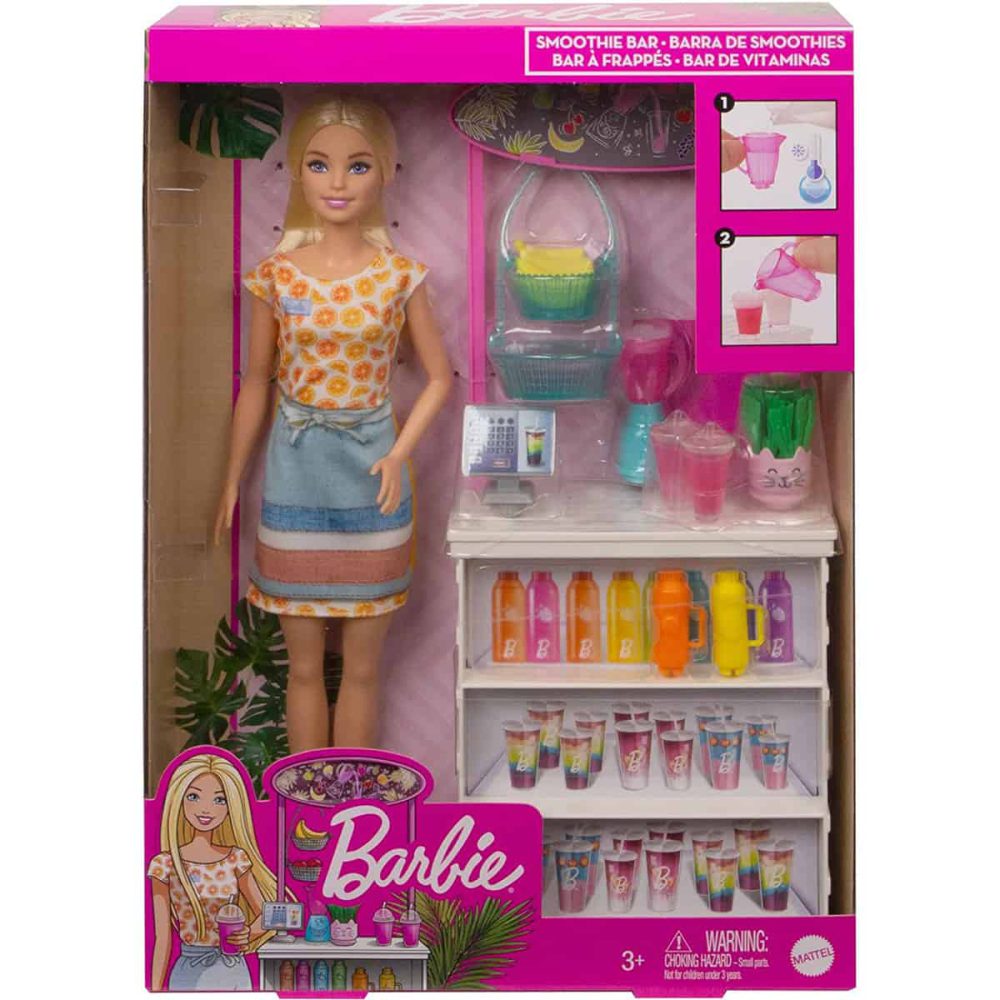 عروسک باربی فروشنده اسموتی Barbie مدل Smoothie Bar