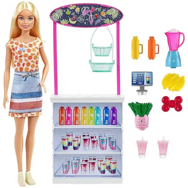 عروسک باربی فروشنده اسموتی Barbie مدل Smoothie Bar