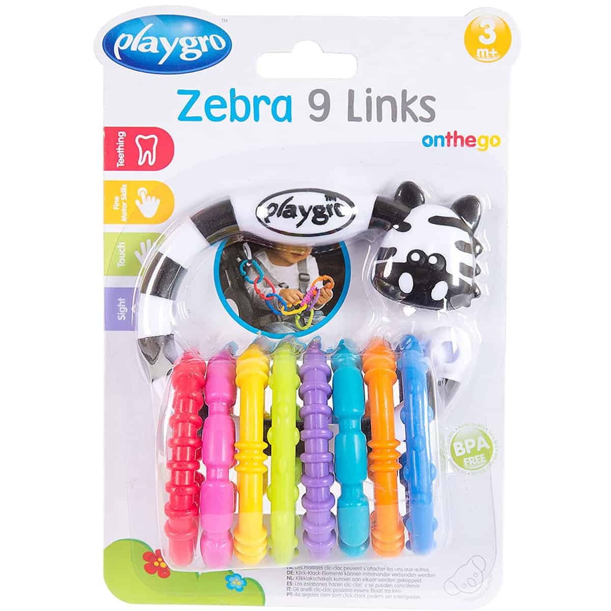 دندان گیر نوزاد برند پلی گرو مدل Zebra Links