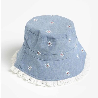 کلاه بچه گانه دخترانه مادرکر مدل Denim Sunhat