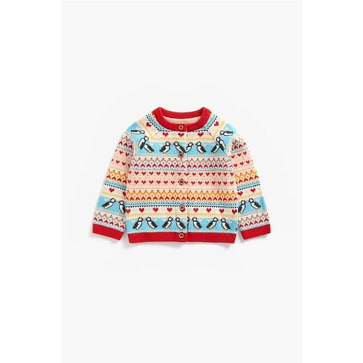 ژاکت بچه گانه دخترانه مادرکر مدل Puffin Fair Isle