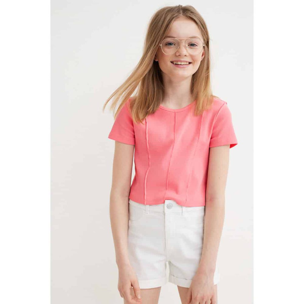 تیشرت بچه گانه دخترانه برند اچ اند ام مدل Cotton Crop Top