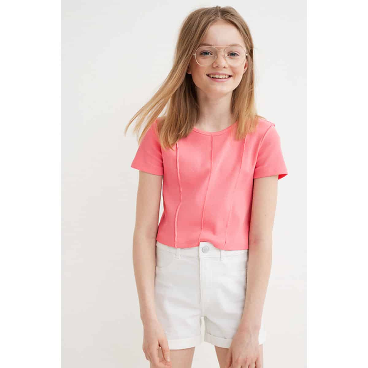 تیشرت بچه گانه دخترانه برند اچ اند ام مدل Cotton Crop Top