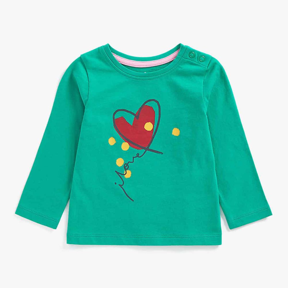 بلوز آستین بلند نوزادی مادرکر مدل Heart Print