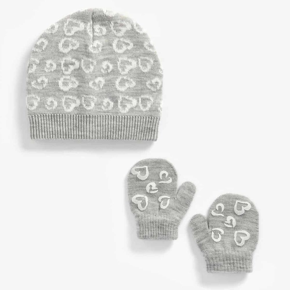 دستکش و کلاه بچه گانه دخترانه مادرکر مدل Heart Mittens