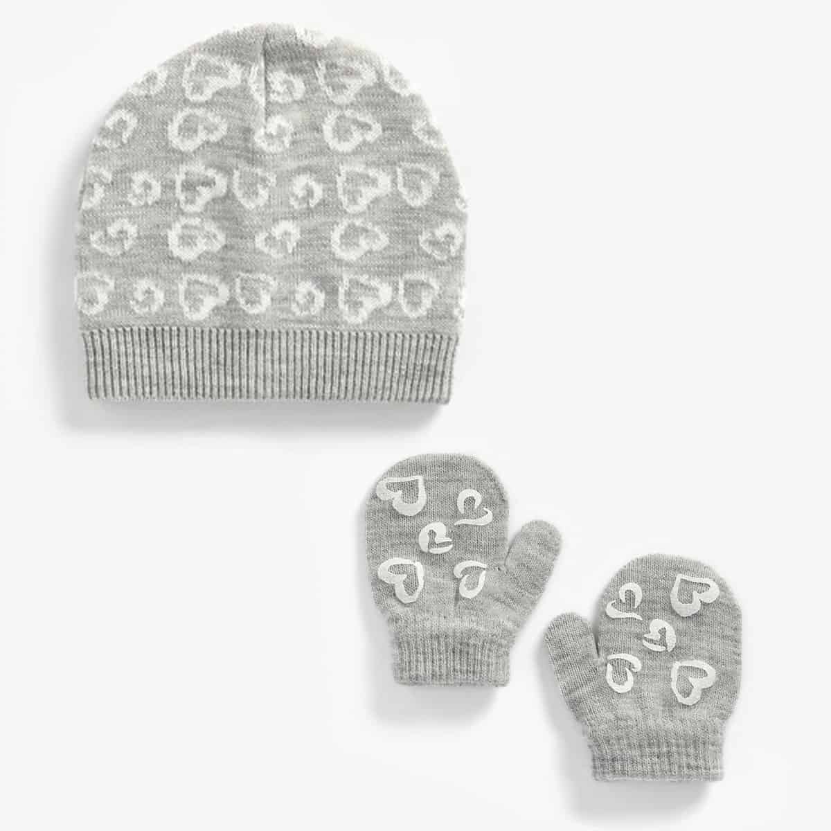 دستکش و کلاه بچه گانه دخترانه مادرکر مدل Heart Mittens