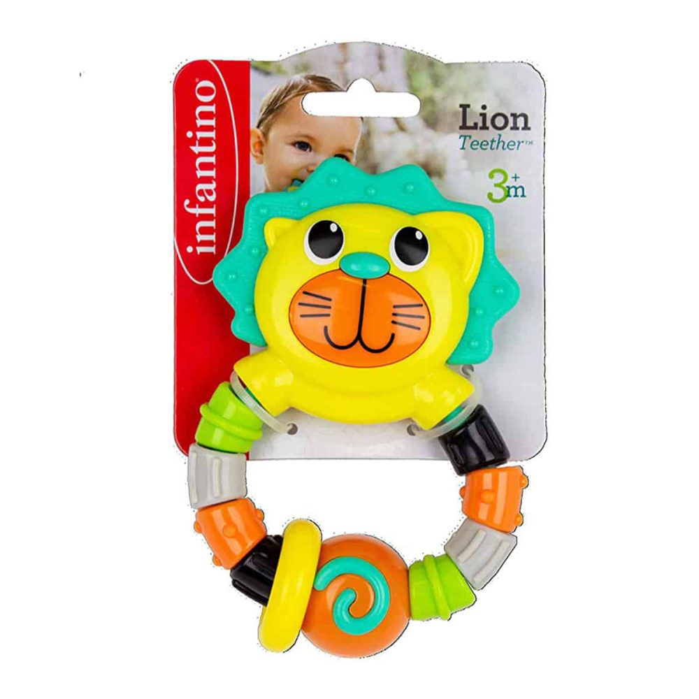 دندان گیر جغجغه ای نوزاد اینفنتینو Infantino مدل Lion Teether