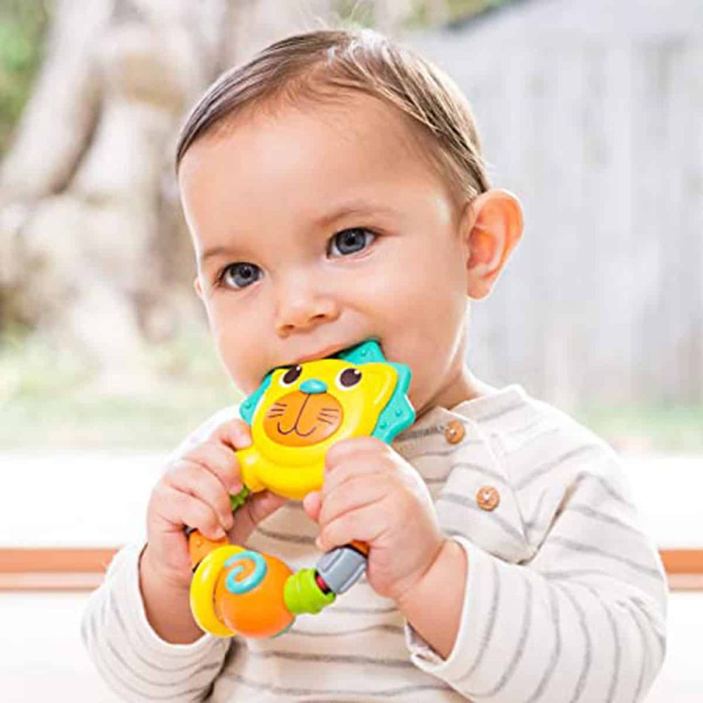 دندان گیر جغجغه ای نوزاد اینفنتینو Infantino مدل Lion Teether