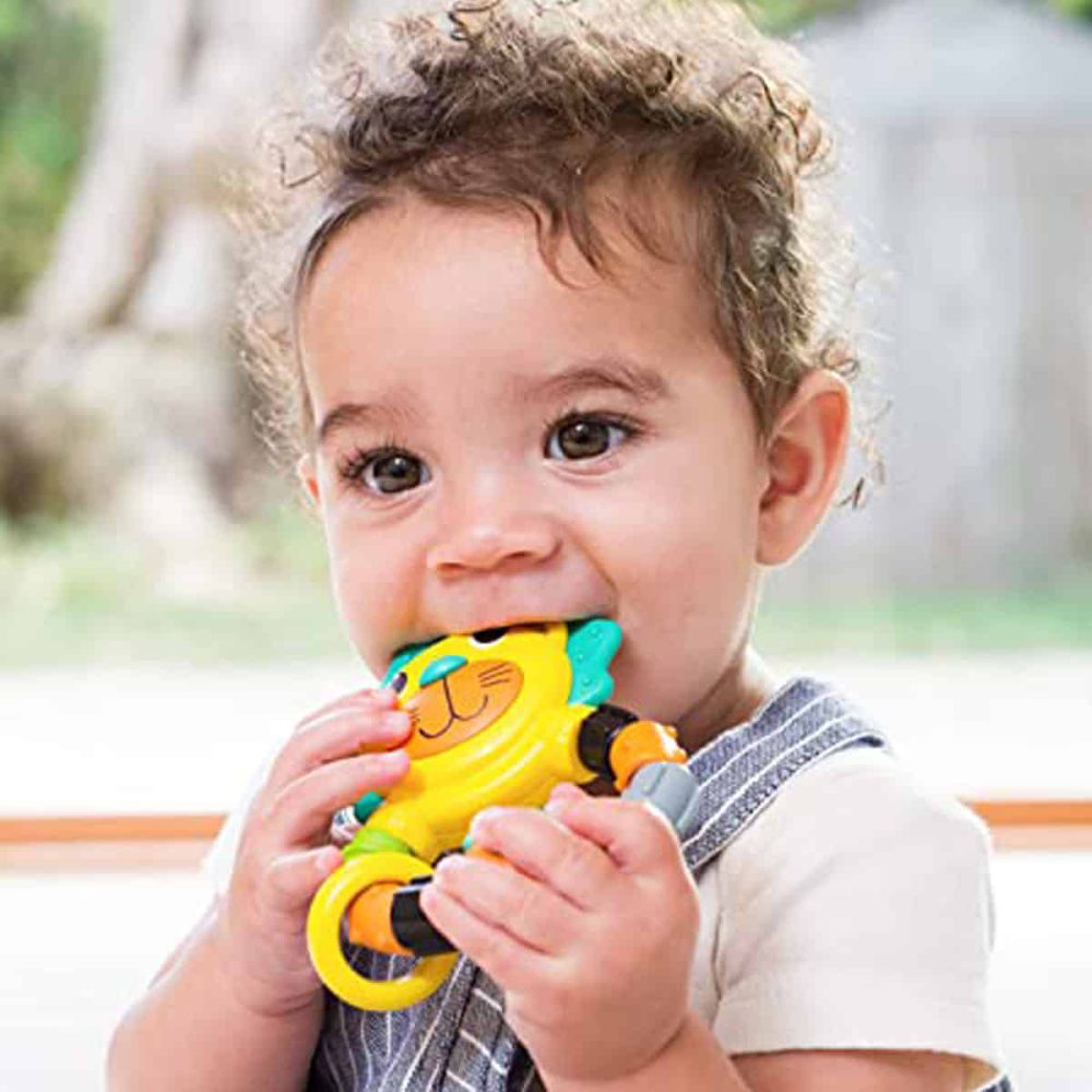 دندان گیر جغجغه ای نوزاد اینفنتینو Infantino مدل Lion Teether