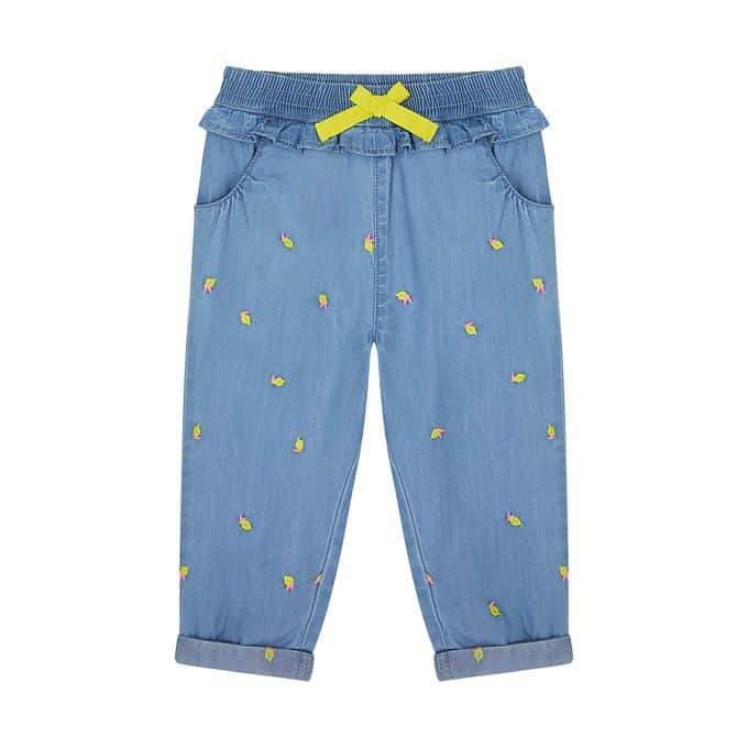 شلوار جین نوزادی برند مادرکر مدل Lemon Embroidered