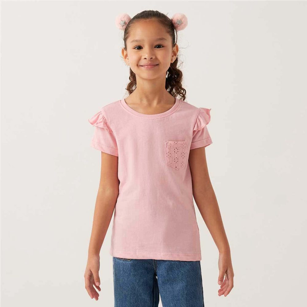 تیشرت دخترانه بچه گانه مکس مدل Embroidered