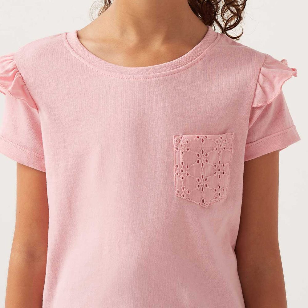 تیشرت دخترانه بچه گانه مکس مدل Embroidered