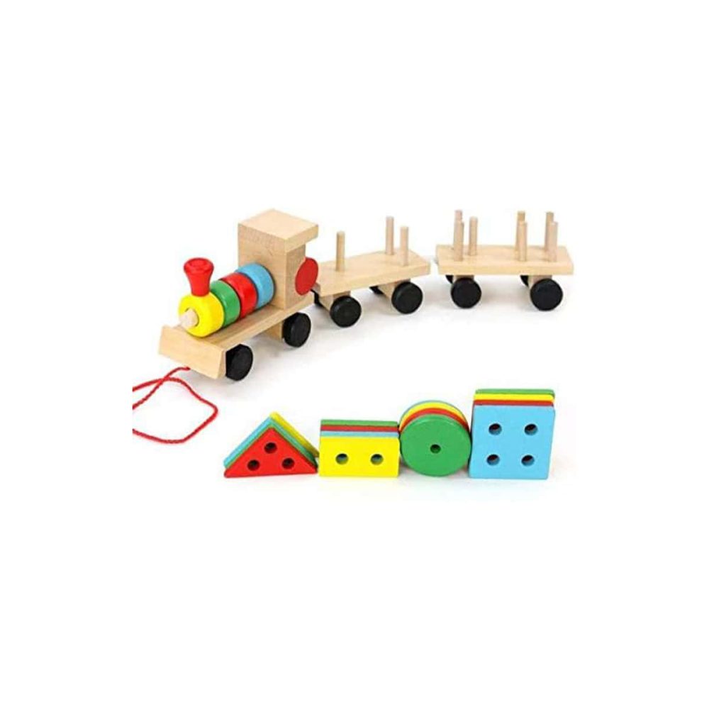 اسباب بازی آموزشی قطار اشکال هندسی مدل Three Small Trains