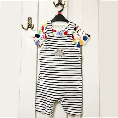 ست سرهمی پیشبندی نوزاد مادرکر مدل ست سرهمی پیشبندی نوزاددو تکه مادرکر مدل Dino Bib Short