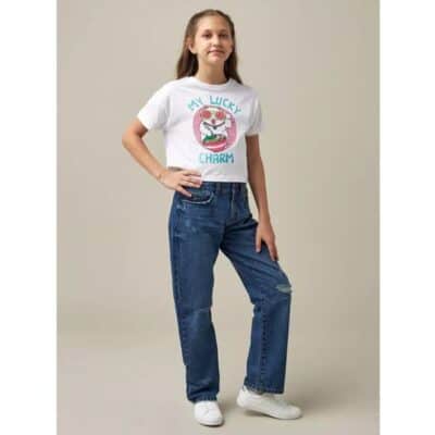 تیشرت دخترانه بچه گانه مکس مدل Print Cropped