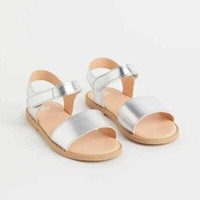 صندل دخترانه بچه گانه برند اچ اند ام مدل Silver Colored