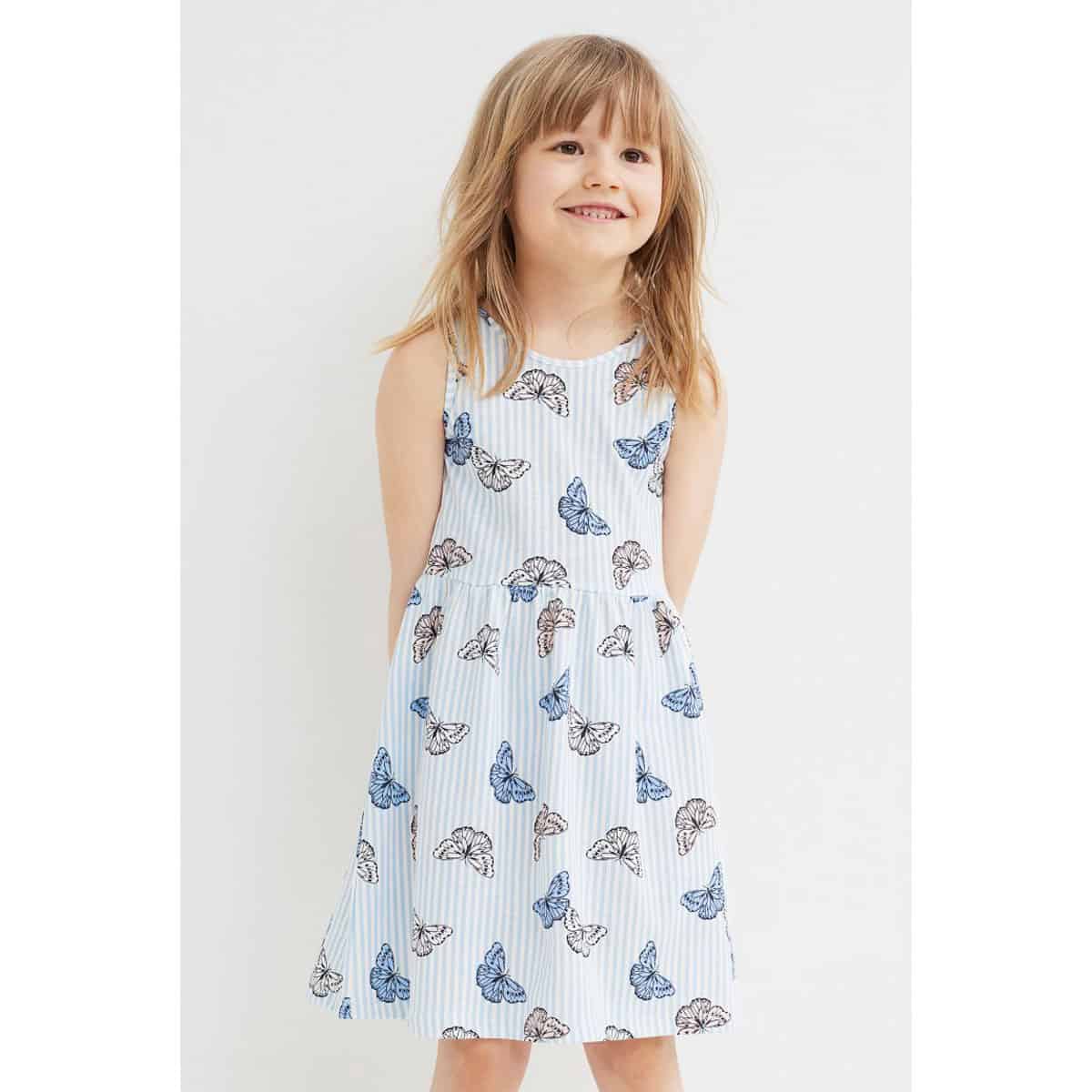 پیراهن دخترانه بچه گانه برند اچ اند ام مدل Butterflies Dress