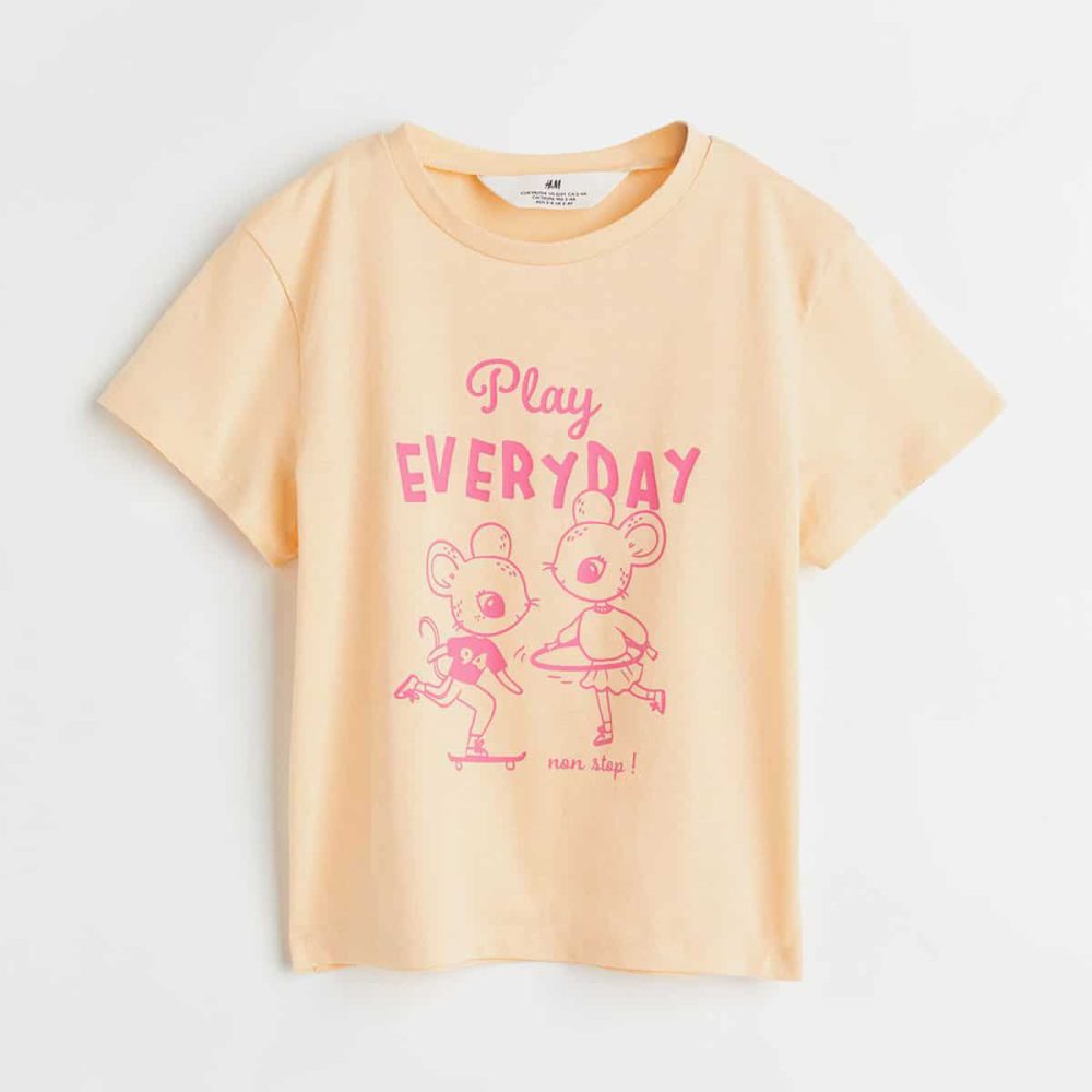 تیشرت دخترانه بچه گانه برند اچ اند ام مدل Printed Tshirt Mice
