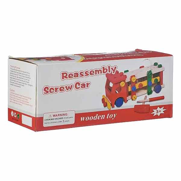 اسباب بازی چوبی کامیون مدل Screw Car