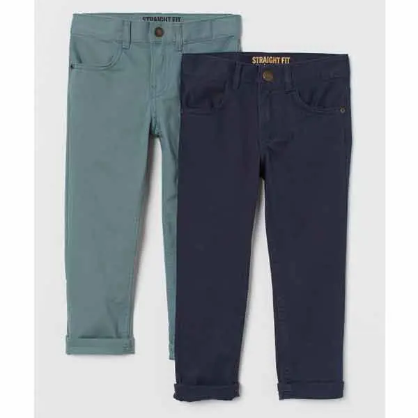 شلوار کتان بچه گانه برند اچ اند ام مدل Straight Fit