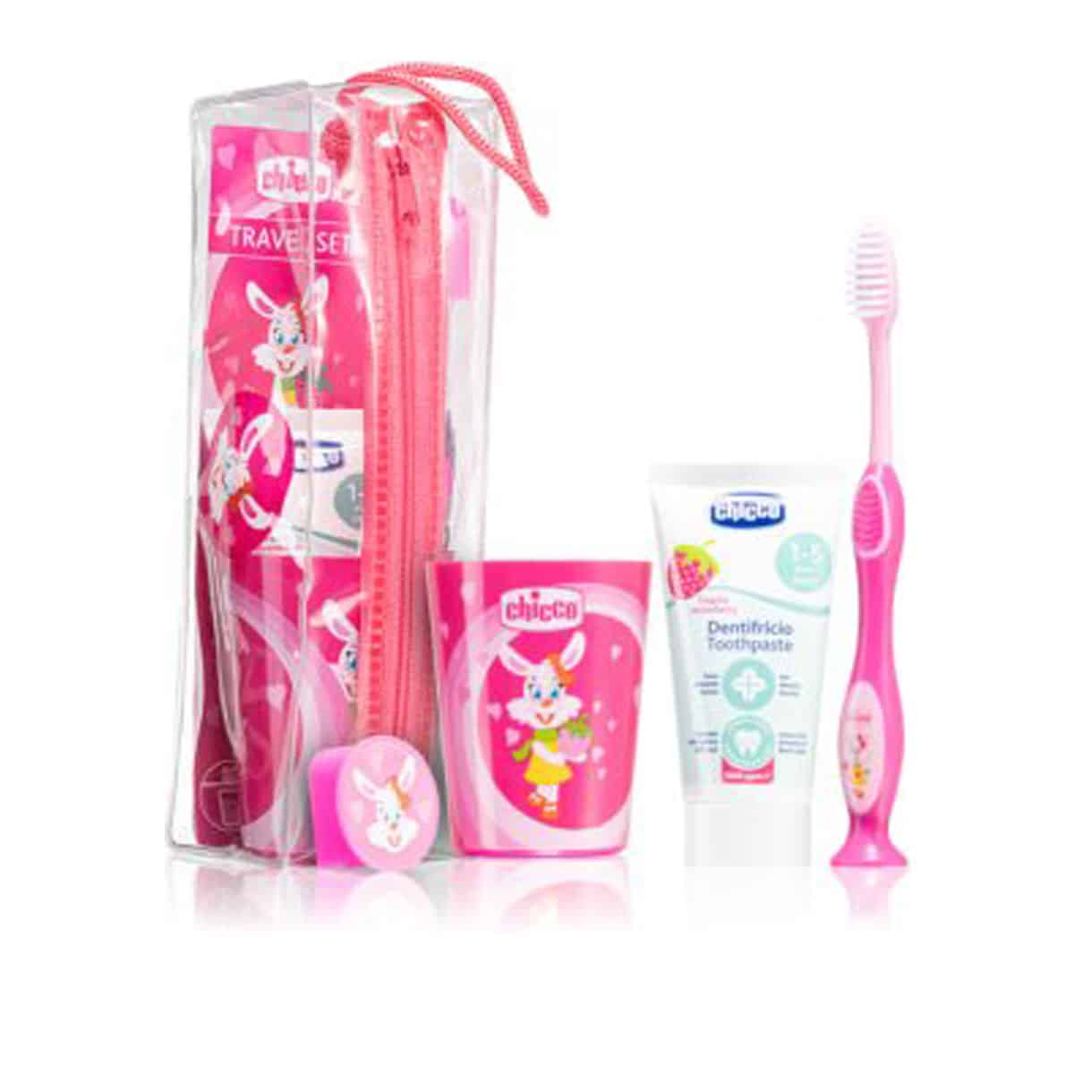 مسواک کودک و خمیر دندان کودک چیکو مدل Travel Set