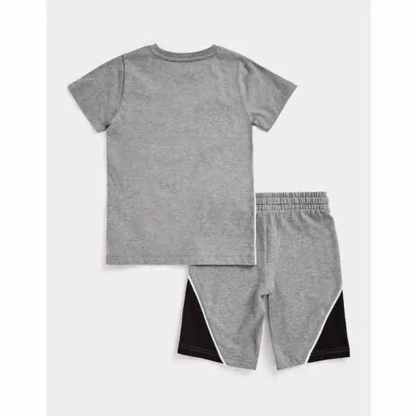 ست تیشرت و شلوارک ورزشی پسرانه بچه گانه مادرکر مدل White-Black