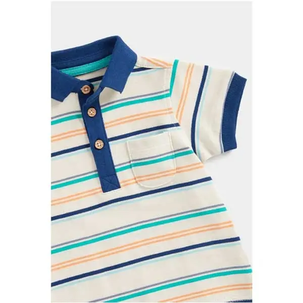 ست تیشرت و شلوارک پسرانه بچه گانه مادرکر مدل Striped Polo