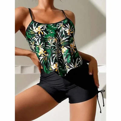 مایو شنا دو تکه زنانه برند شین مدل Tropical Design