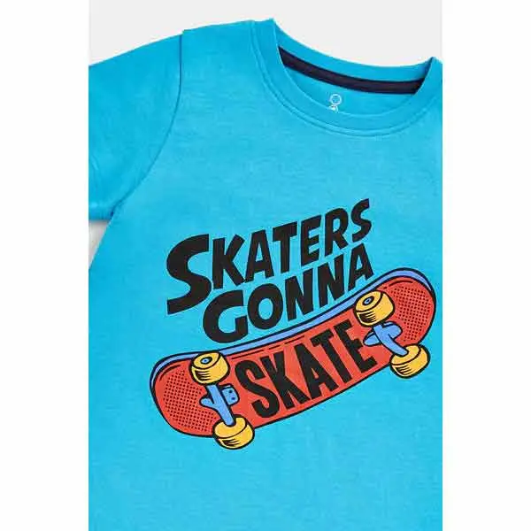 ست تیشرت و شلوارک راحتی پسرانه بچه گانه مادرکر مدل Skater