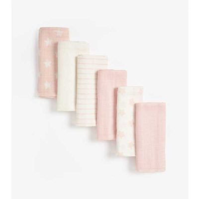 ست 6 تایی دستمال نوزاد مادرکر مدل Pink Muslins
