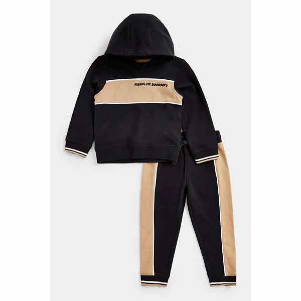 ست هودی و شلوار پسرانه بچه گانه مادرکر مدل Black Jog Set