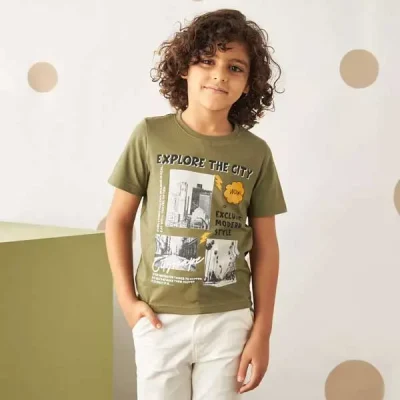 تیشرت بچه گانه پسرانه برند مکس مدل Cityscape Shirt