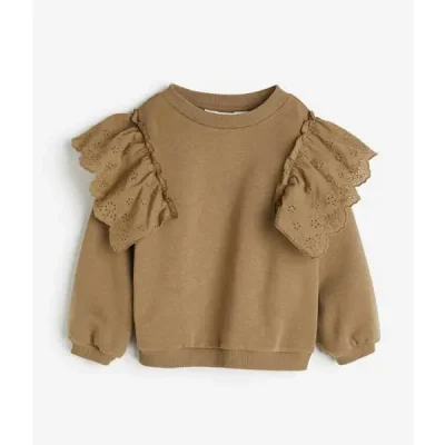 بلوز بچه گانه دخترانه برند اچ اند ام مدل Dark beige