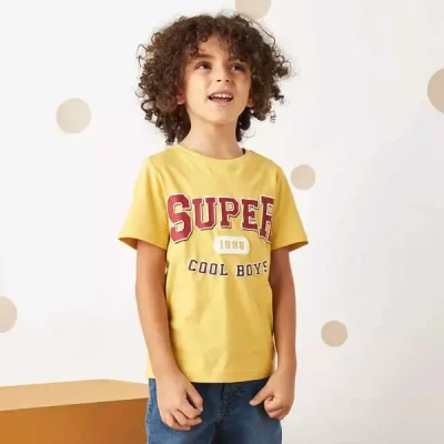 تیشرت بچه گانه پسرانه برند مکس مدل Slogan Shirt