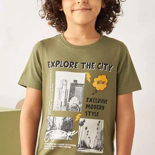 تیشرت بچه گانه پسرانه برند مکس مدل Cityscape Shirt