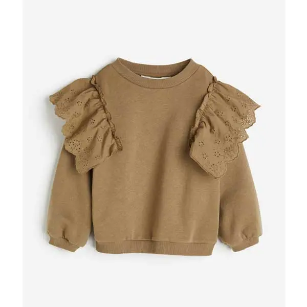 بلوز بچه گانه دخترانه برند اچ اند ام مدل Dark beige