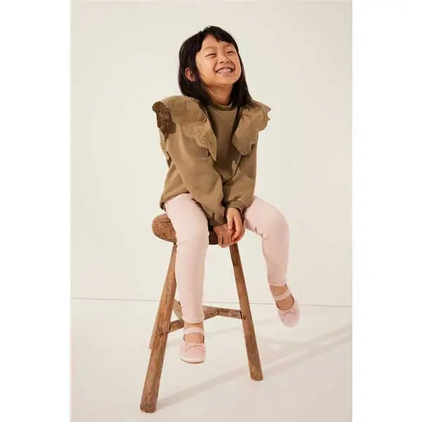 بلوز بچه گانه دخترانه برند اچ اند ام مدل Dark beige