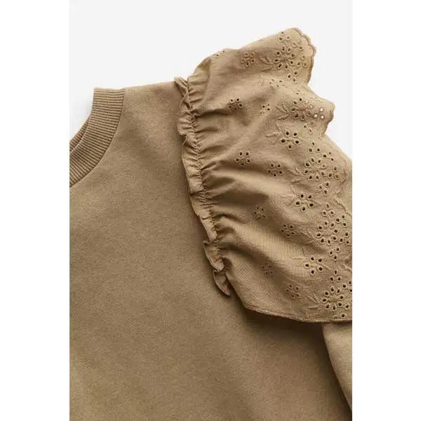 بلوز بچه گانه دخترانه برند اچ اند ام مدل Dark beige