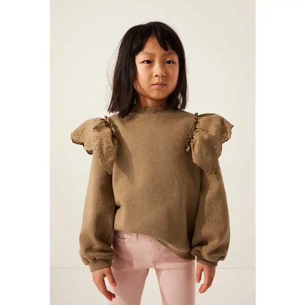 بلوز بچه گانه دخترانه برند اچ اند ام مدل Dark beige