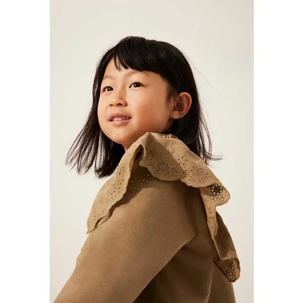 بلوز بچه گانه دخترانه برند اچ اند ام مدل Dark beige