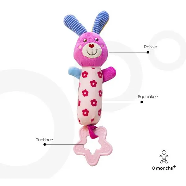 عروسک جغجغه ای نوزاد برند Moon مدل خرگوش