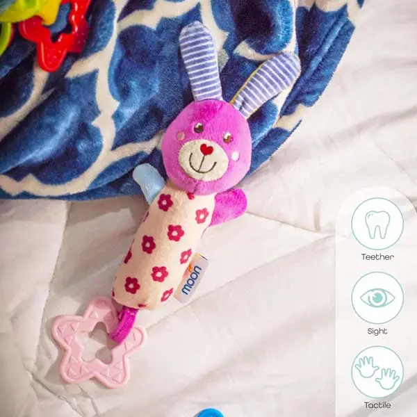 عروسک جغجغه ای نوزاد برند Moon مدل خرگوش