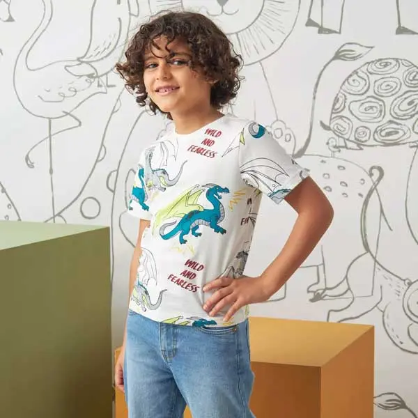 تیشرت بچه گانه پسرانه برند مکس مدل Dragon Shirt
