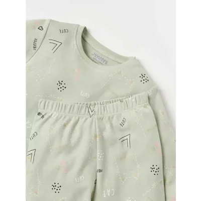 ست بلوز شلوار بچه گانه دخترانه برند جونیورز مدل Cute Cat