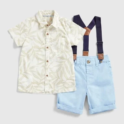 ست پیراهن و شلوارک مجلسی بچه گانه پسرانه مادرکر مدل Braces