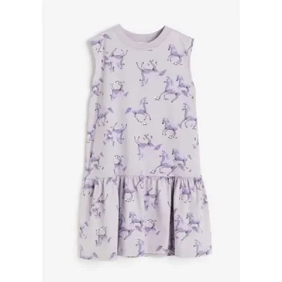 پیراهن نخی دخترانه بچه گانه برند اچ اند ام مدل Horses Dress