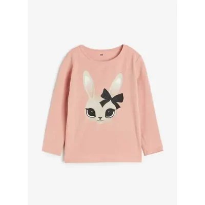 بلوز دخترانه بچه گانه اچ اند ام مدل Pink Rabbit