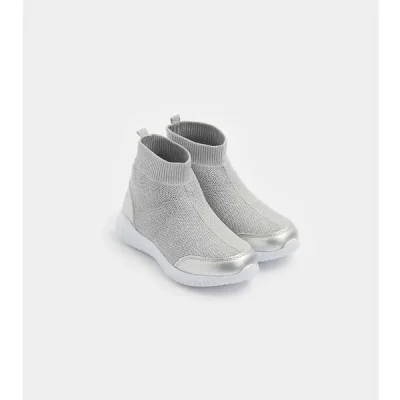 کفش نیم بوت دخترانه بچه گانه مادرکر مدل Silver Knitted