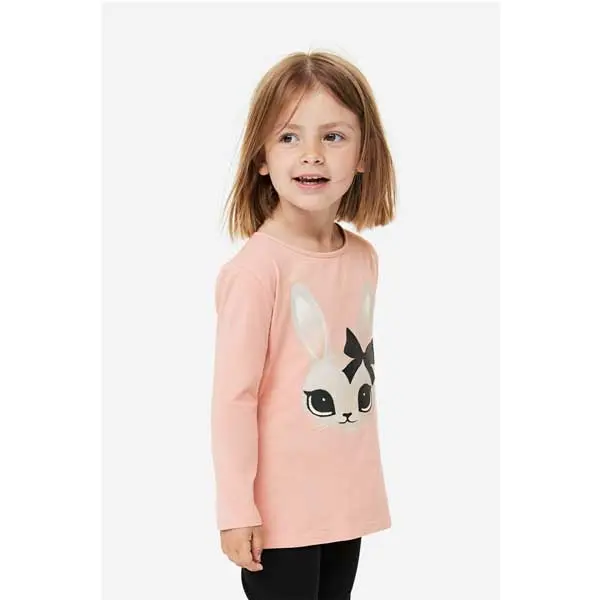 بلوز دخترانه بچه گانه اچ اند ام مدل Pink Rabbit