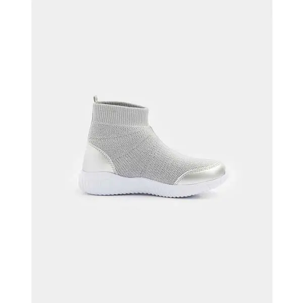 کفش نیم بوت دخترانه بچه گانه مادرکر مدل Silver Knitted